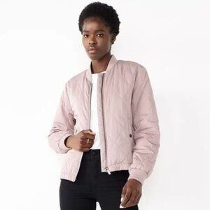 Nine West Quilted Bomber Jacket Mauve S